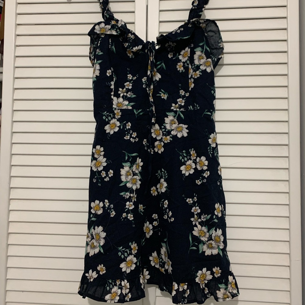 Avlux Black Ruffle Floral Dress Size L